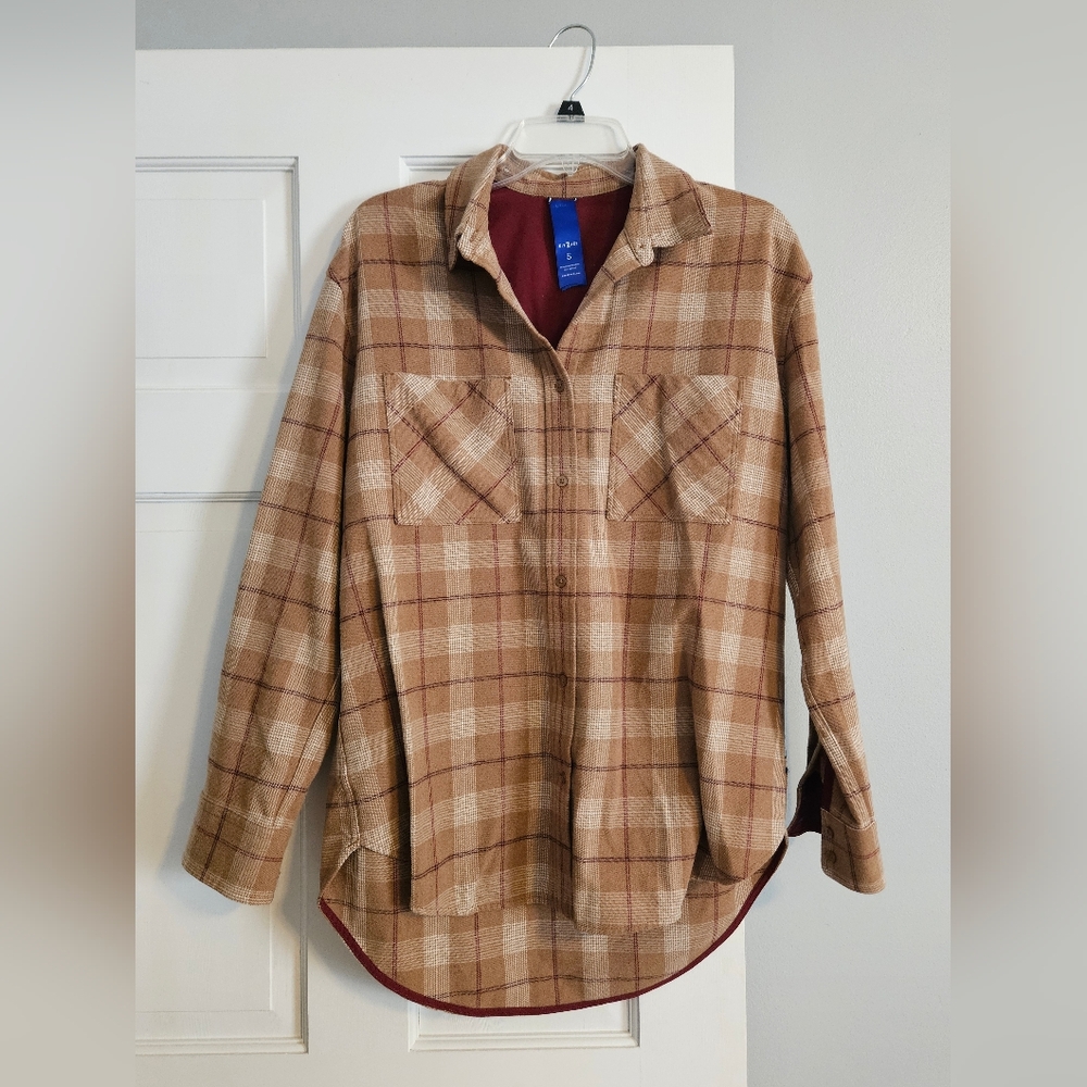 Kit & Ace Flannel Button-down Top